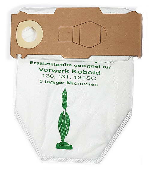 10 Microfaser Staubsaugerbeutel passend für Vorwerk Kobold VK 130 und Vorwerk Kobold 131