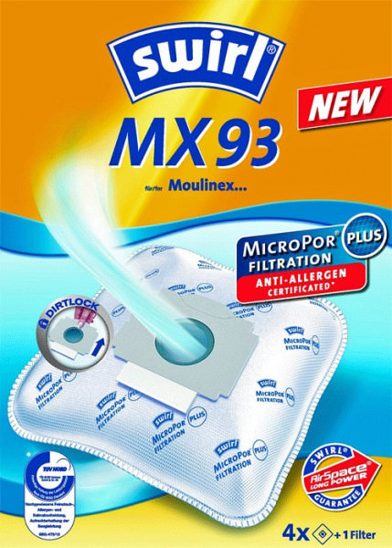 4 Microfaser Staubsaugerbeutel - Swirl - MX 93